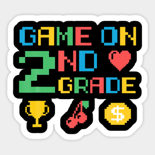 2Nd Grade Video Game Grade Wo Gamer Eacher Or Student Sticker